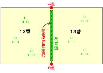 「筆界」と「所有権界」の具体例